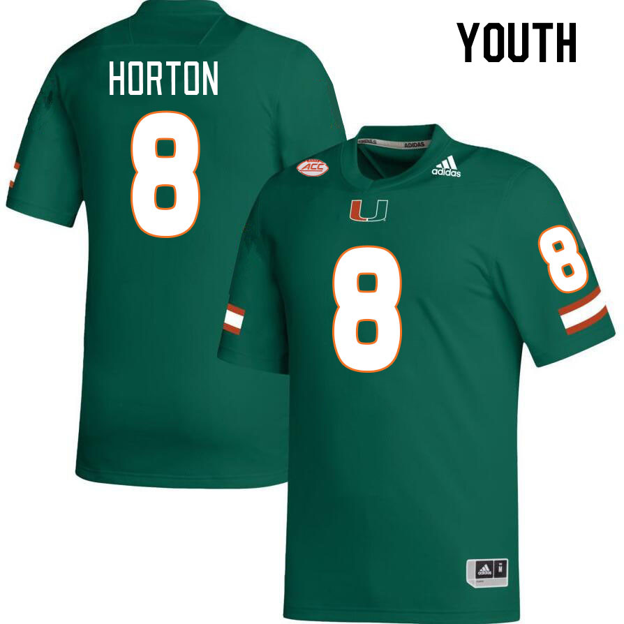 Youth #8 Josh Horton Miami Hurricanes College Football Jerseys Stitched Sale-Green
